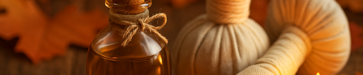 photo d'huile avec des feuilles d'automne